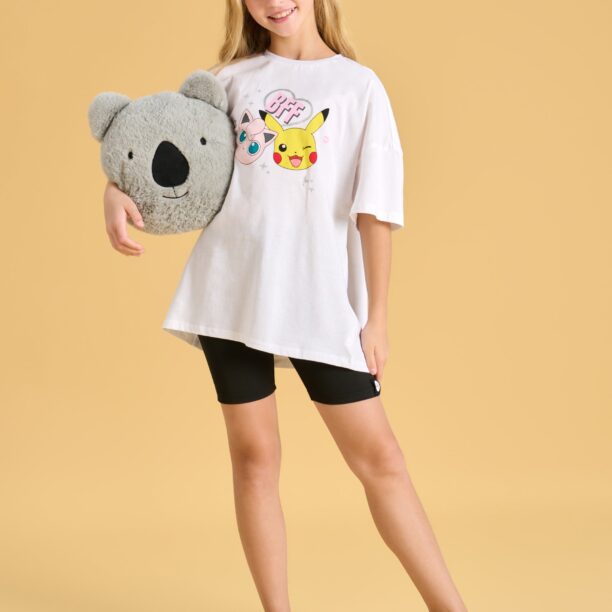 Tricou Pokémon cu mânecă lungă - alb preţ