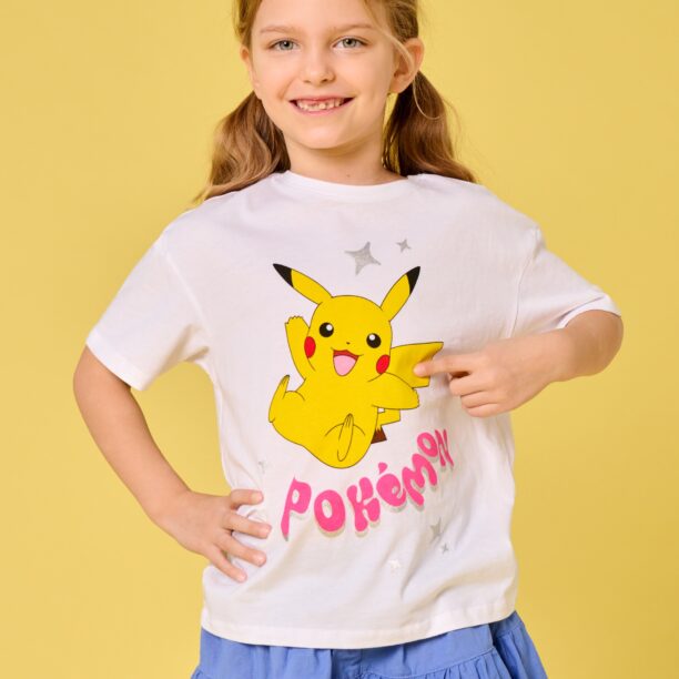 Original Tricou Pokémon cu mânecă lungă - crem