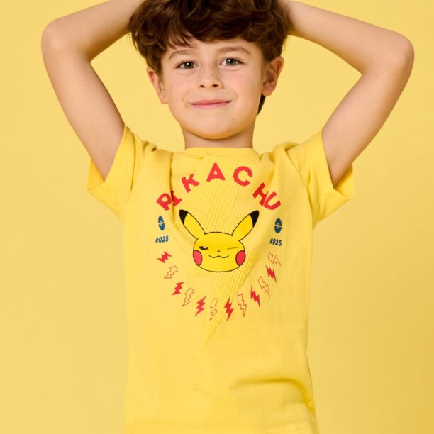 Tricou Pokémon cu mânecă lungă - galben preţ