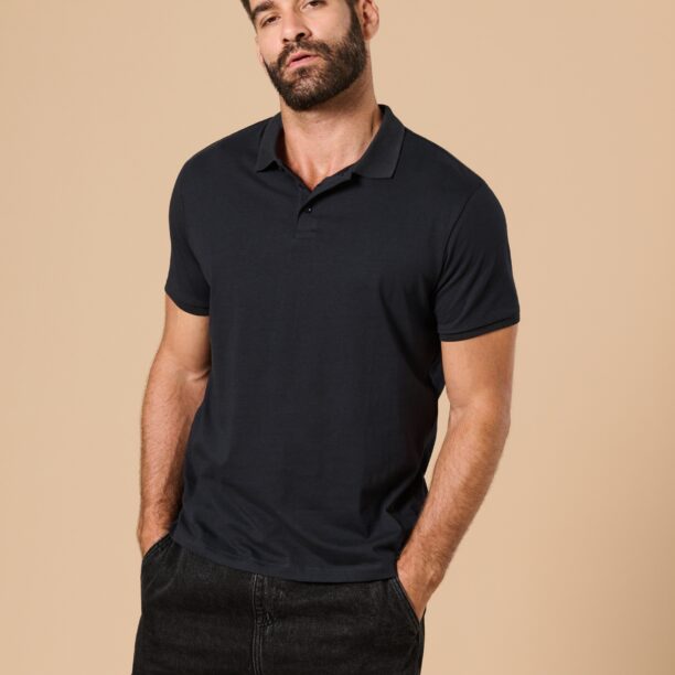 Tricou Polo - negru-antracit preţ