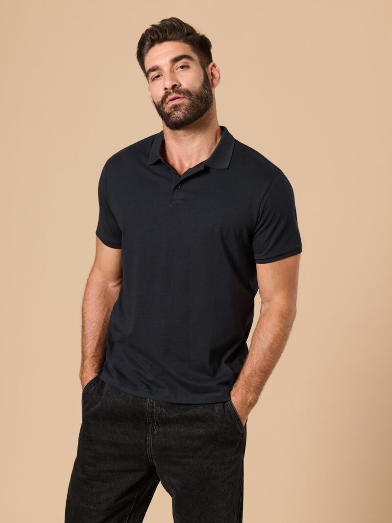 Tricou Polo - negru-antracit preţ