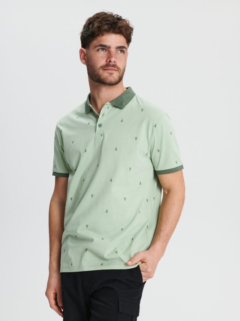 Tricou Polo - verde-mentă preţ