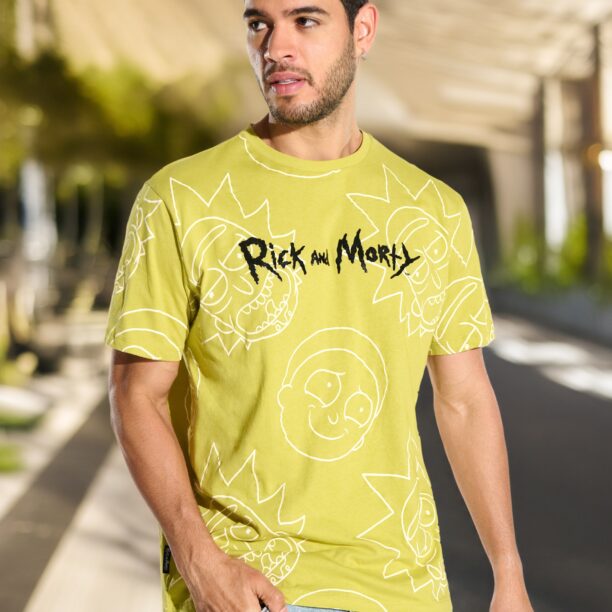 Tricou Rick and Morty - verde-gălbui preţ