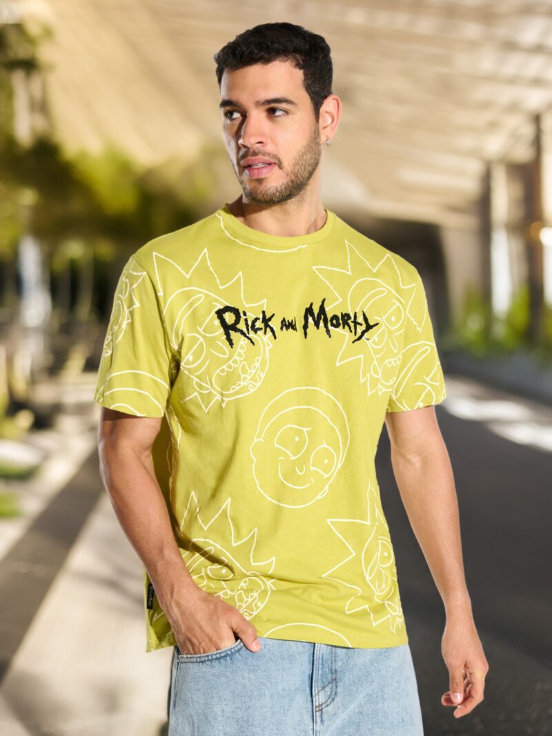 Tricou Rick and Morty - verde-gălbui preţ