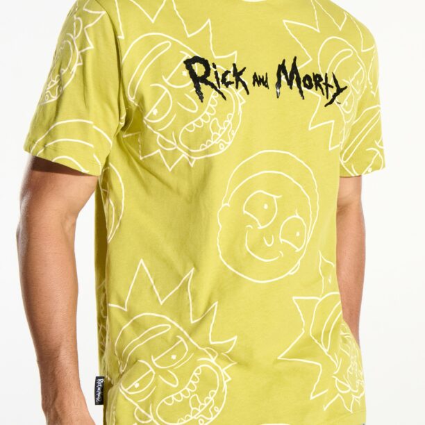 Preţ Tricou Rick and Morty - verde-gălbui