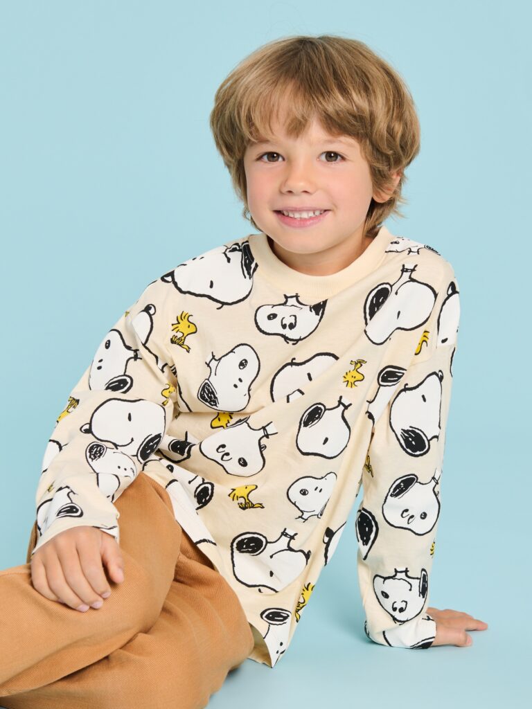 Tricou Snoopy cu mânecă lungă - crem preţ