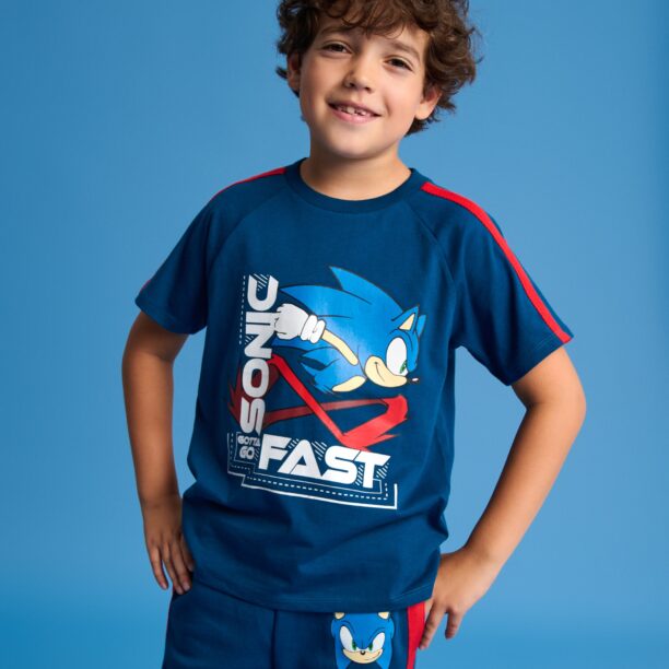 Tricou Sonic the Hedgehog - bleumarin preţ