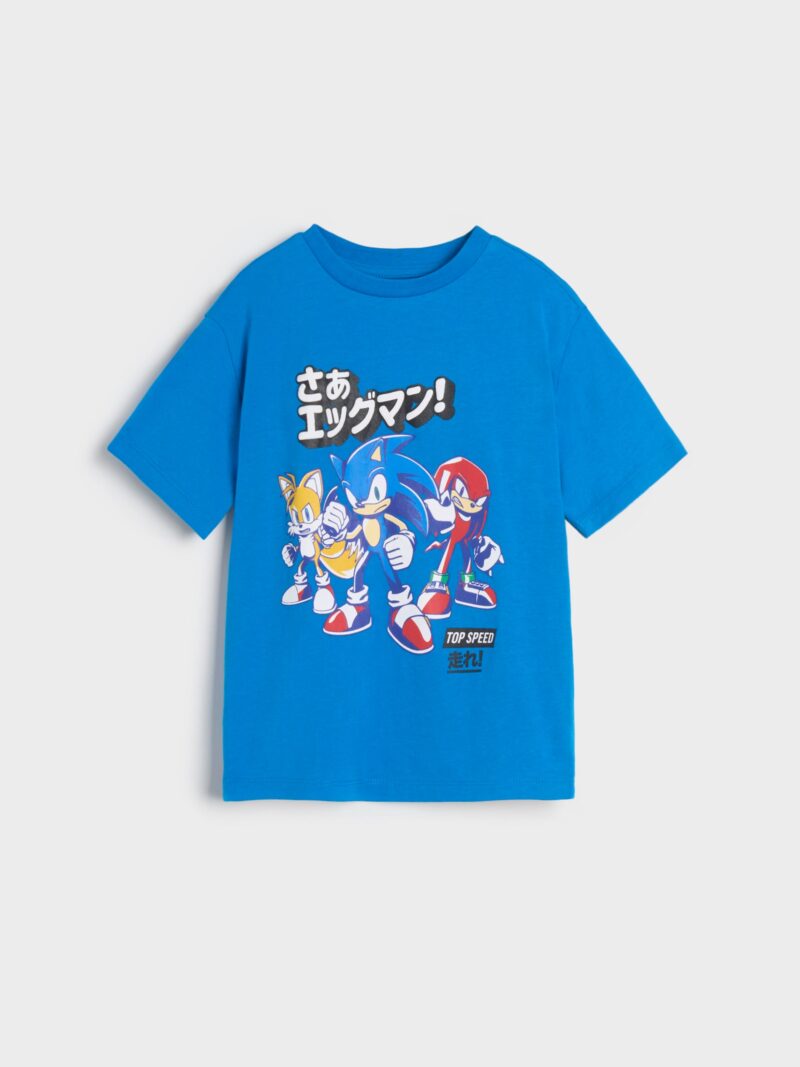 Tricou Sonic the Hedgehog cu mânecă lungă - acvamarin preţ