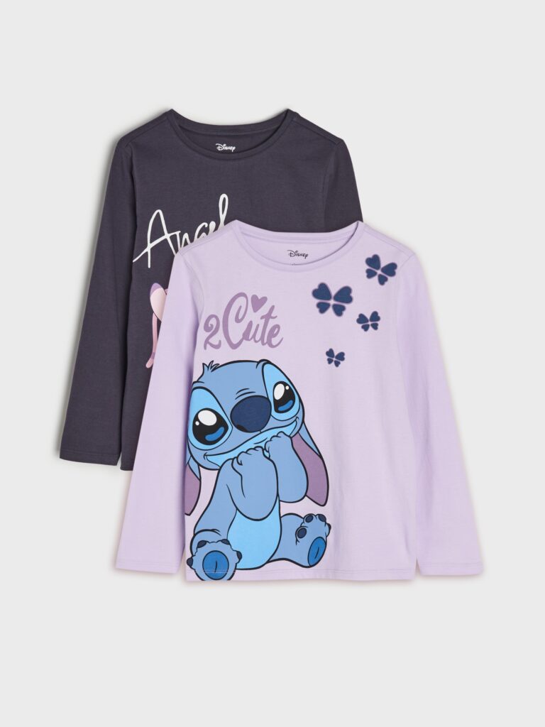 Cumpăra Tricou Stitch cu mânecă lungă 2 pack - gri-închis