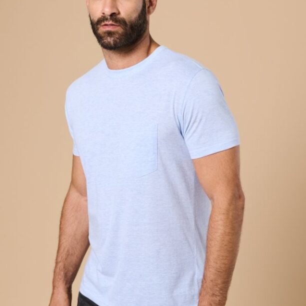 Tricou basic - albastru-pal