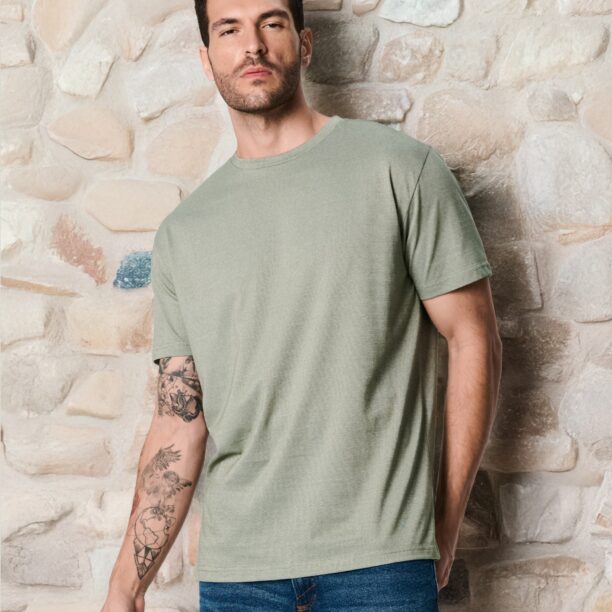 Tricou basic - verde-prăfuit preţ