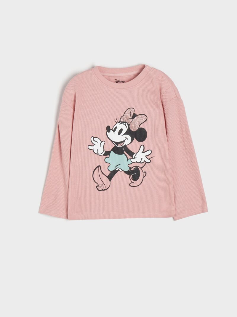 Tricou cu Minnie Mouse - roz-pudră preţ