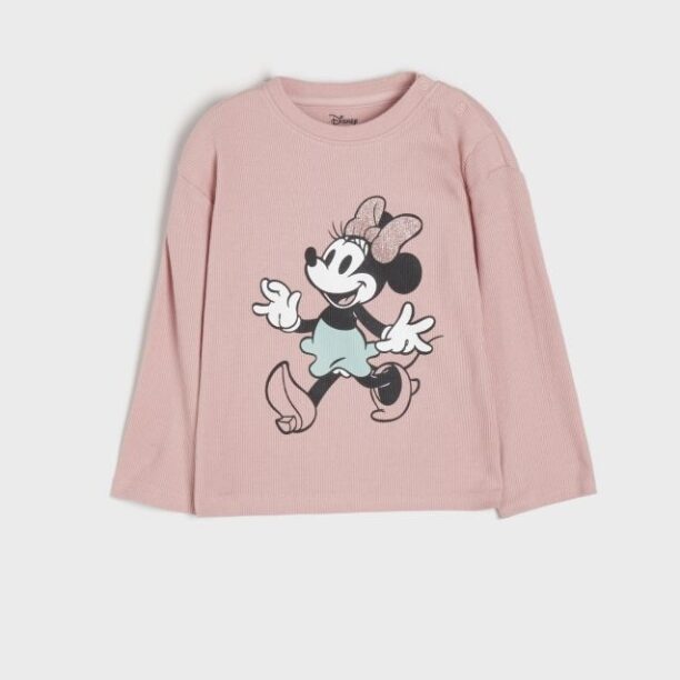 Tricou cu Minnie Mouse - roz-pudră