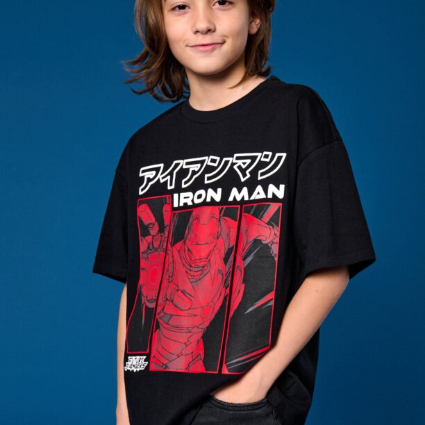 Tricou cu imprimeu Marvel - negru preţ