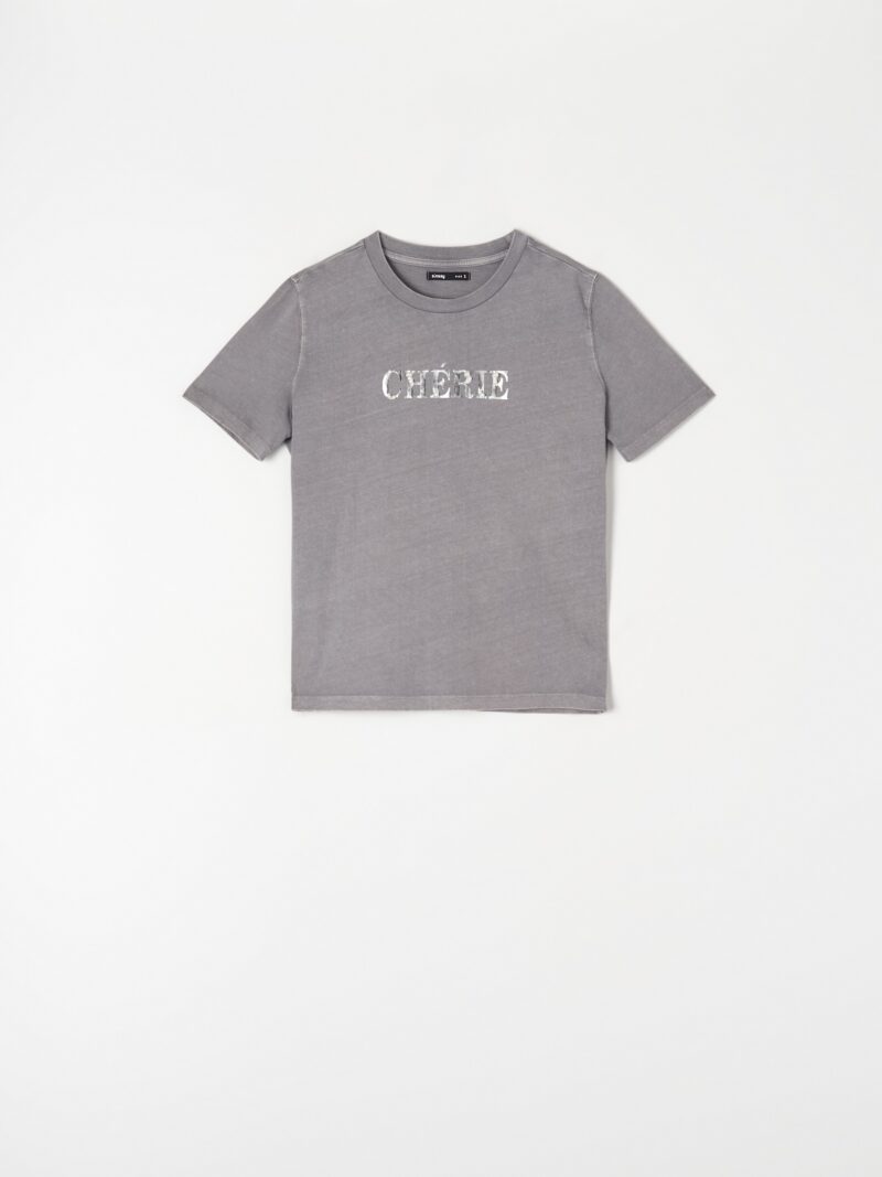 Cumpăra Tricou cu inscripție - gri deschis