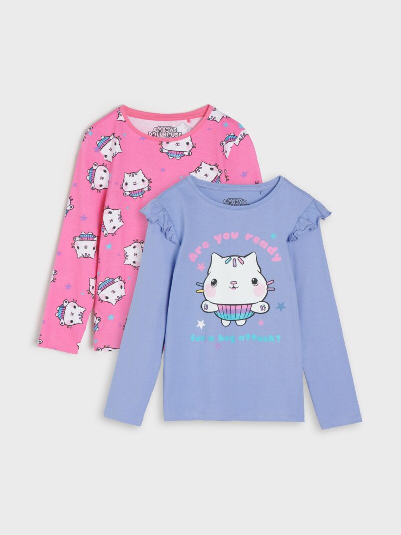 Tricou cu mânecă lungă 2 pack Gabby's Dollhouse - lavand preţ