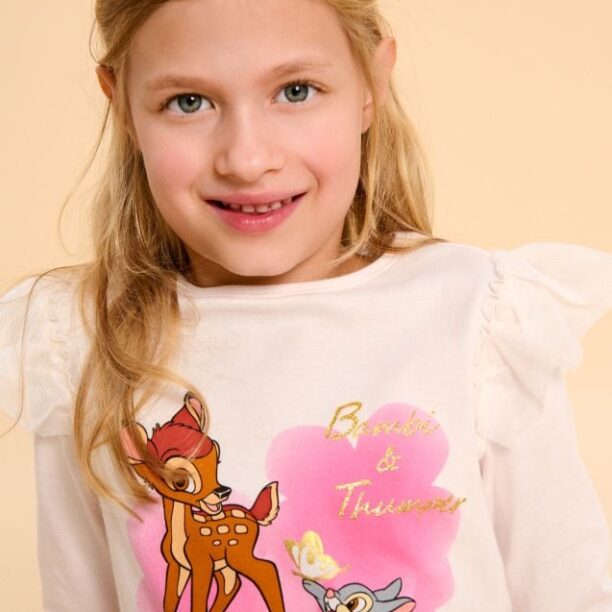 Tricou cu mânecă lungă Disney - crem