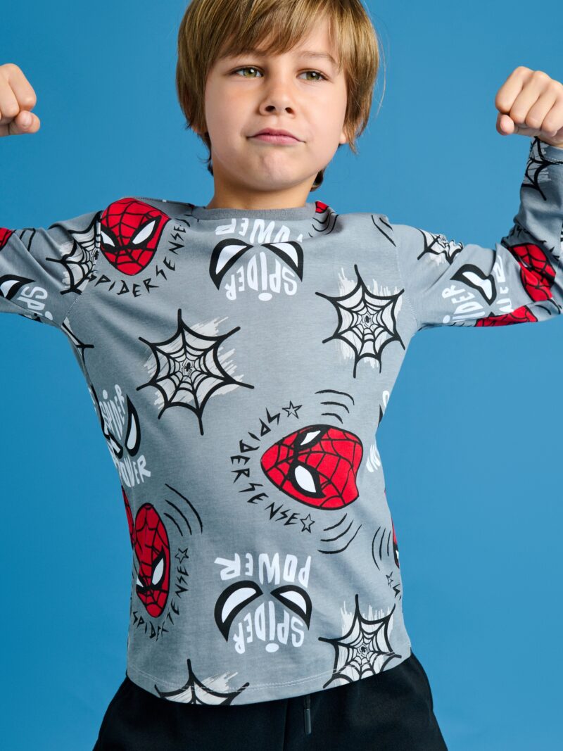 Tricou cu mânecă lungă Marvel - gri-neutru preţ