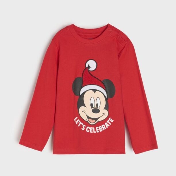 Tricou cu mânecă lungă Mickey Mouse - roșu