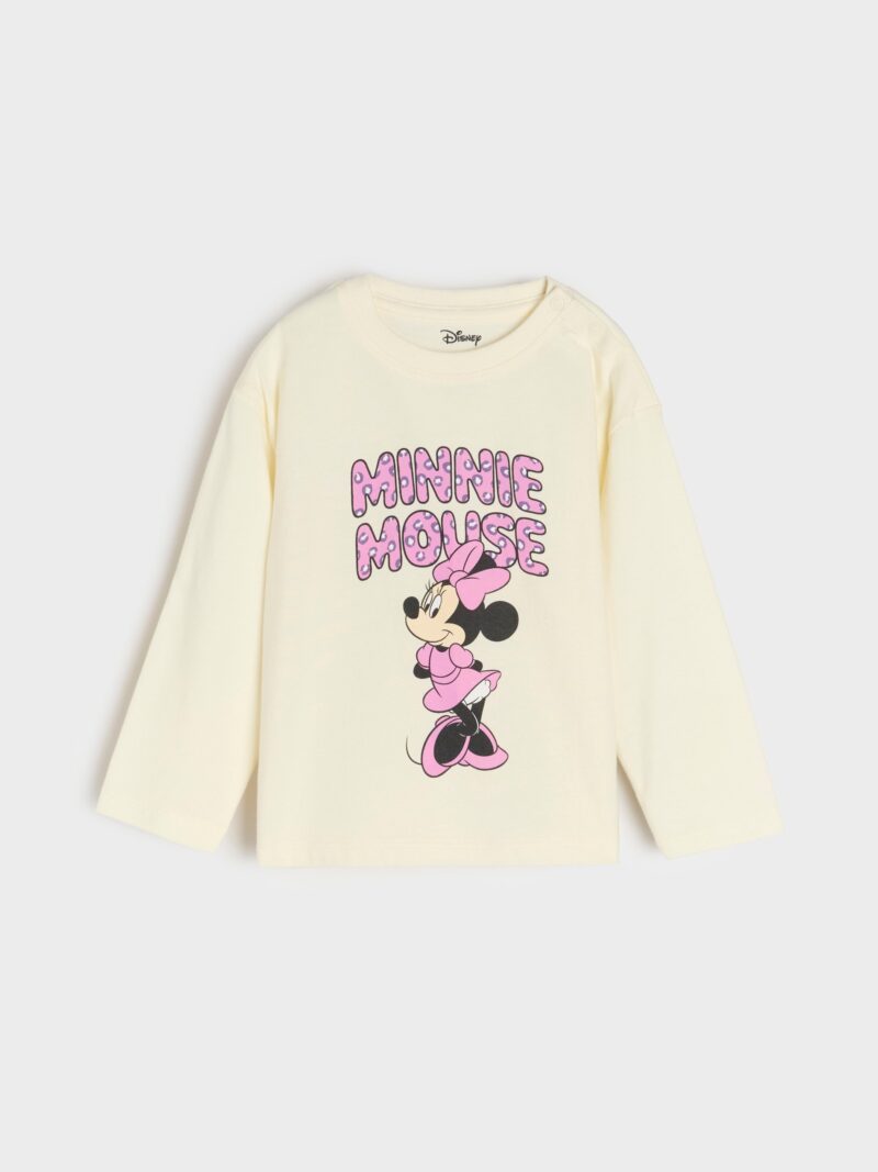 Tricou cu mânecă lungă Minnie Mouse - crem preţ