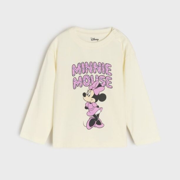 Tricou cu mânecă lungă Minnie Mouse - crem