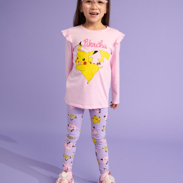 Original Tricou cu mânecă lungă Pokemon - roz-pastel