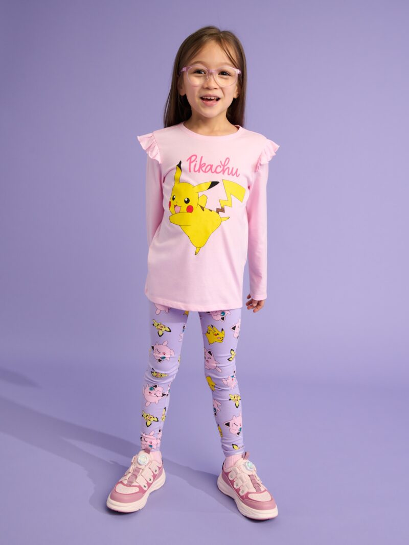 Original Tricou cu mânecă lungă Pokemon - roz-pastel