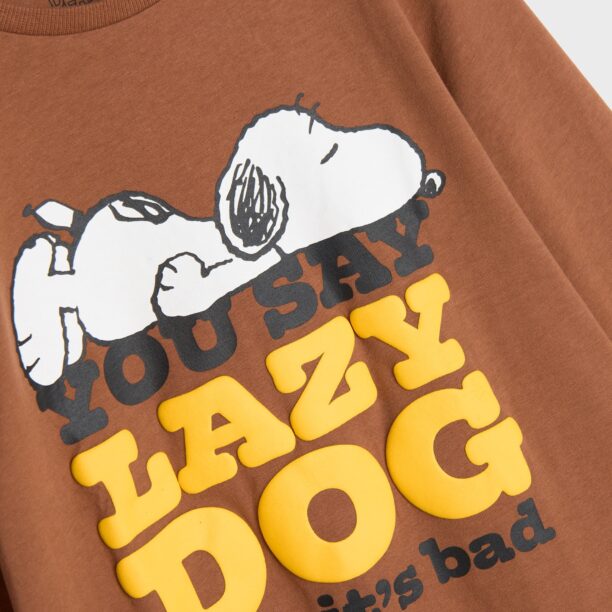 Preţ Tricou cu mânecă lungă Snoopy - maro