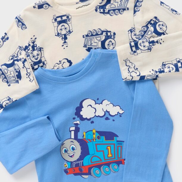 Original Tricou cu mânecă lungă Thomas & Friends 2 pack - light blue