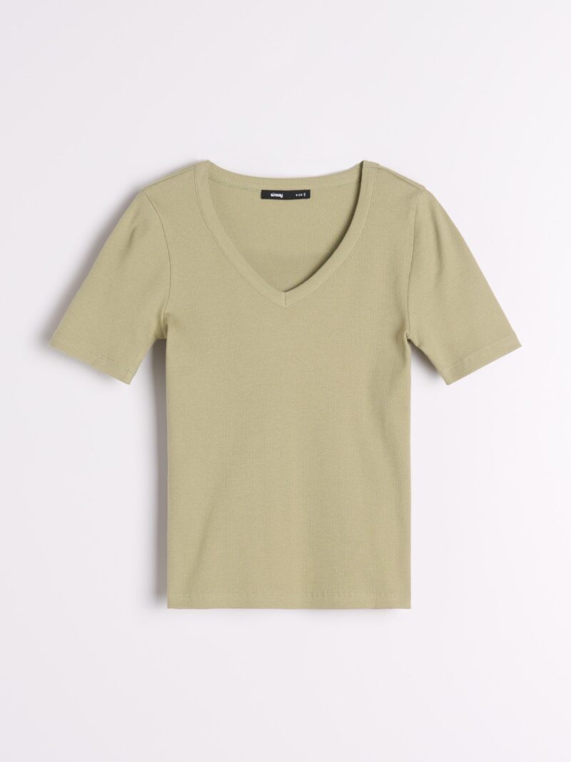 Preţ Tricou din bumbac - verde-oliv cald