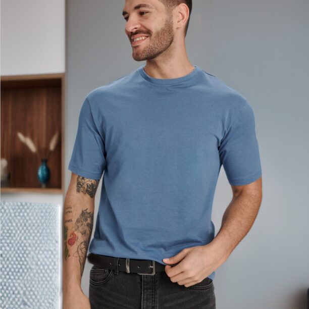 Tricou loose fit - Gri-albăstrui preţ