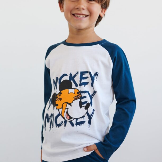 Tricou mânecă lungă Mickey Mouse - alb preţ