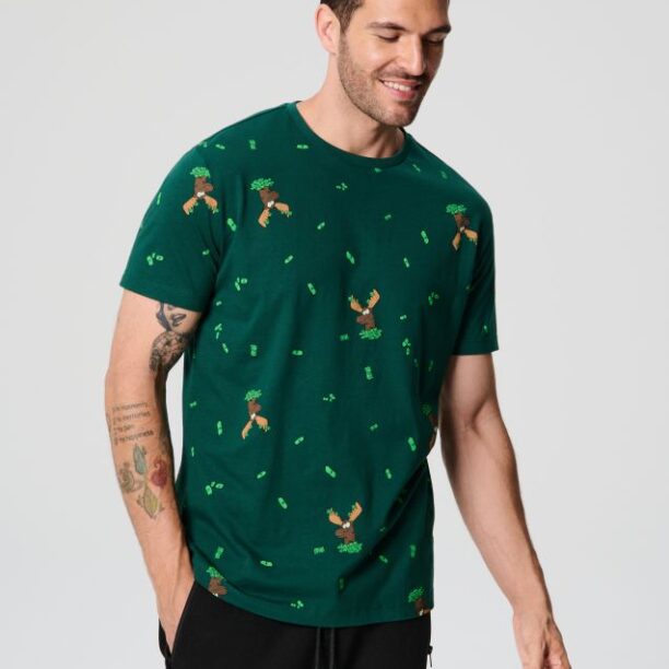 Tricou - verde-metalizat