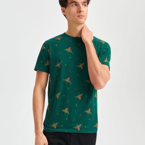 Tricou - verde-metalizat