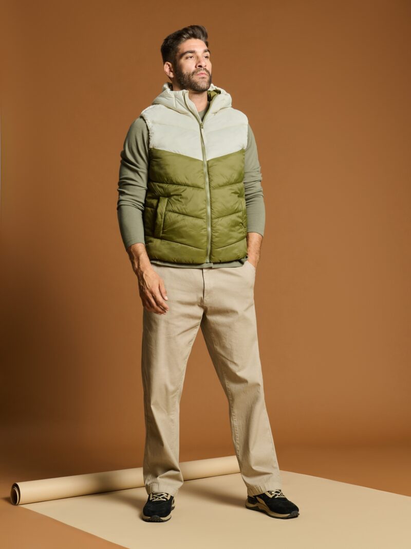 Original Vestă puffer - verde-oliv deschis