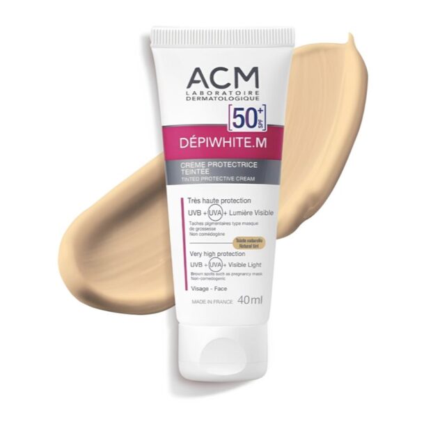 Cumpăra ACM Dépiwhite M crema protectoare cu efect de tonifiere SPF 50+ Natural Tint 40 ml