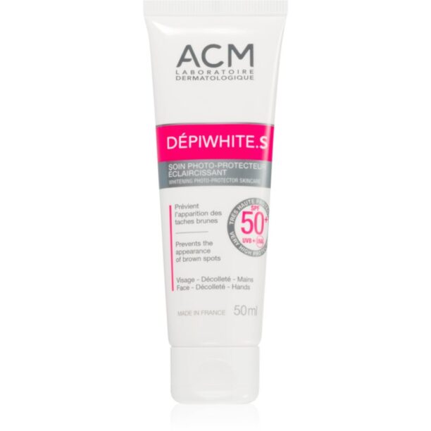 ACM Dépiwhite S cremă protectoare pentru fata si decolteu SPF 50+ 50 ml preţ