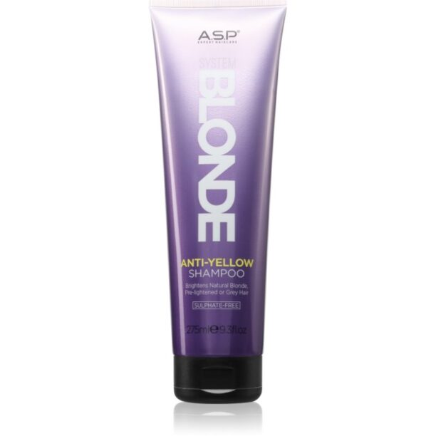 ASP System Blonde Anti-Yellow sampon pentru stralucire pentru părul blond şi gri 275 ml