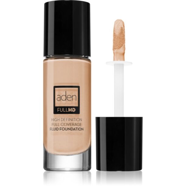 Aden Cosmetics Full HD Fluid Foundation fard lichid de lunga durata culoare 01 Porcelain 20 ml