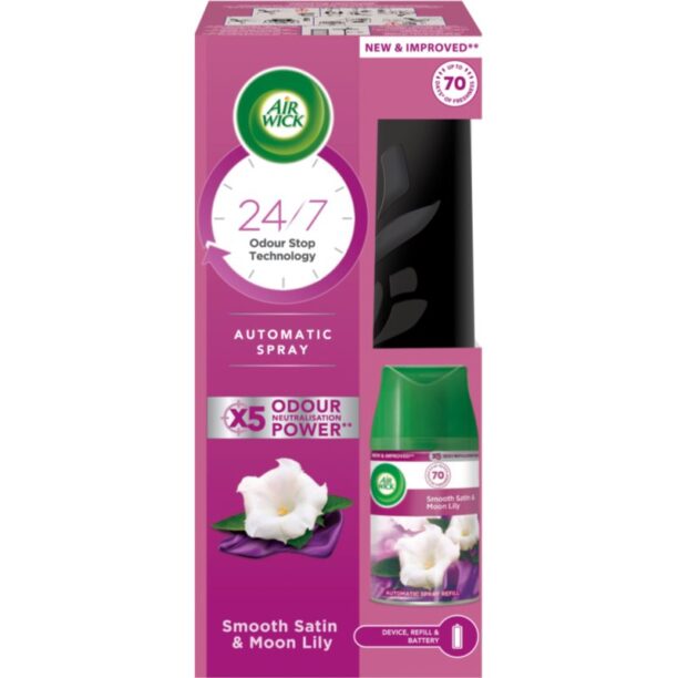 Cumpăra Air Wick Freshmatic Smooth Satin & Moon Lily odorizant de camera cu arome florale 250 ml