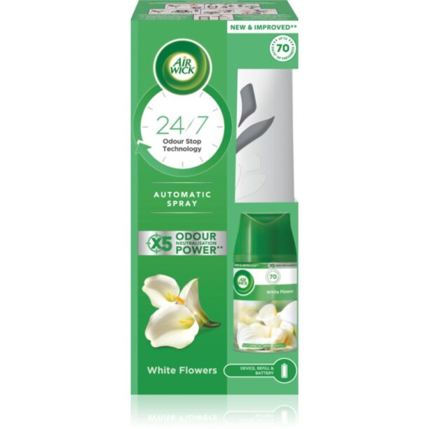 Air Wick Freshmatic White Flowers spray pentru camera cu arome florale 250 ml preţ