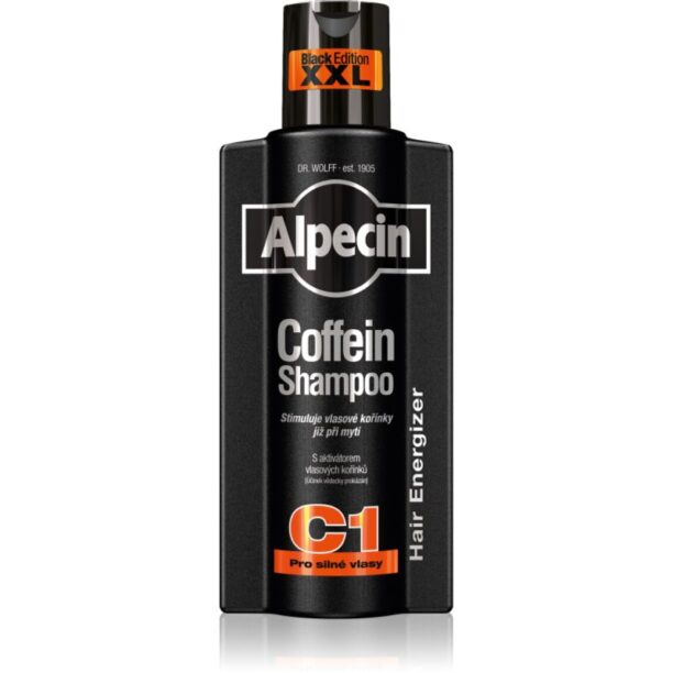 Alpecin Coffein Shampoo C1 Black Edition sampon pe baza de cofeina pentru barbati pentru stimularea creșterii părului 375 ml