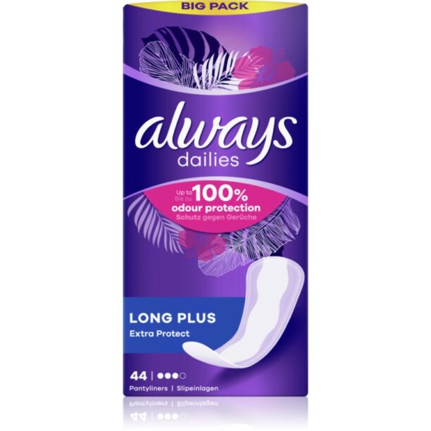 Always Dailies Long Plus Extra absorbante 44 buc preţ