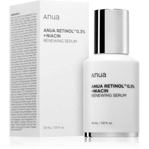 Cumpăra Anua Retinol 0.3% + Niacin Renewing Serum ser de noapte renovator pentru pori dilatati si riduri 30 ml