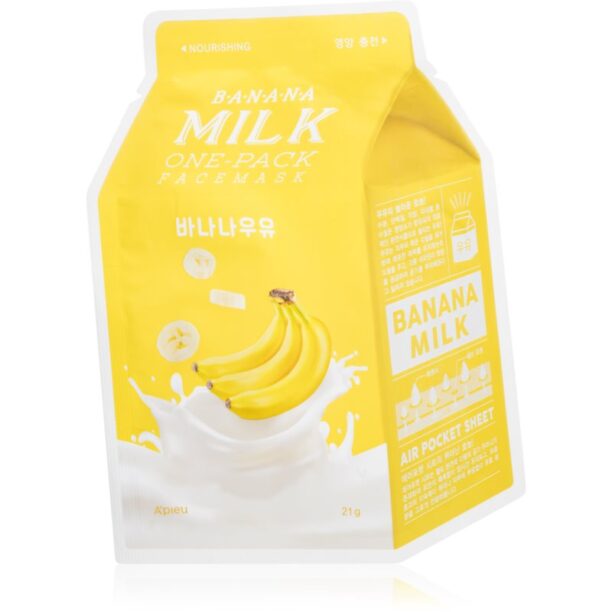 A’pieu One-Pack Milk Mask Banana mască textilă nutritivă 21 ml