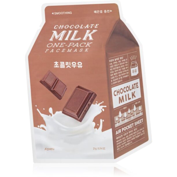 A’pieu One-Pack Milk Mask Chocolate mască textilă de îngrijire 21 g