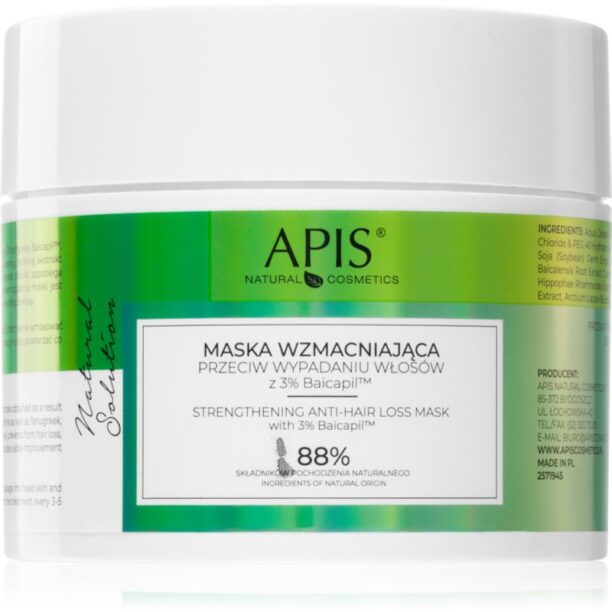 Apis Natural Cosmetics Natural Solution 3% Baicapil mască fortifiantă pentru părul slab cu tendință de cădere 200 ml preţ