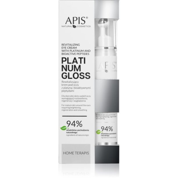 Apis Natural Cosmetics Platinum Gloss crema de ochi revitalizanta împotriva ridurilor și a cearcănelor întunecate 10 ml preţ