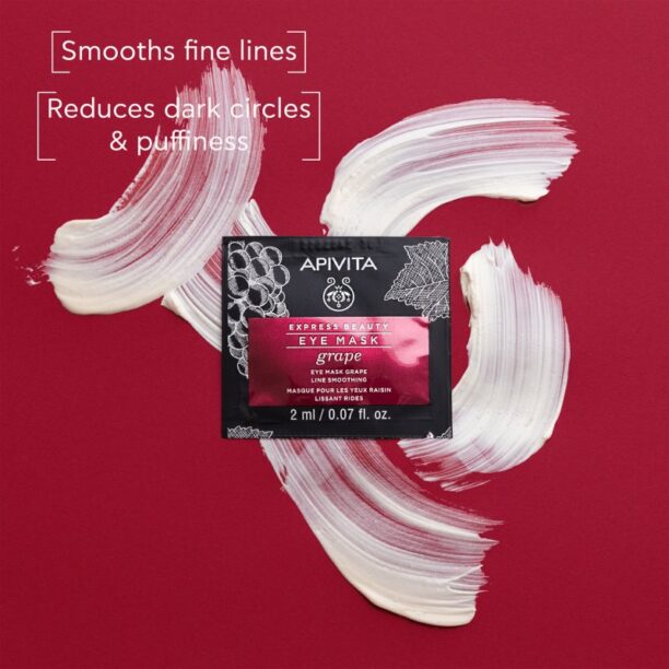 Cumpăra Apivita Express Beauty Line Smoothing Eye Mask Grape masca pentru ochi cu efect de netezire 2 x 2 ml