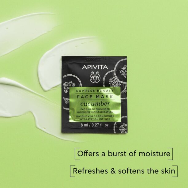 Cumpăra Apivita Express Beauty Moisturizing Face Mask Cucumber mască facială intens hidratantă 2 x 8 ml